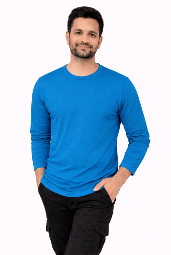 Round Neck full sleeve blue